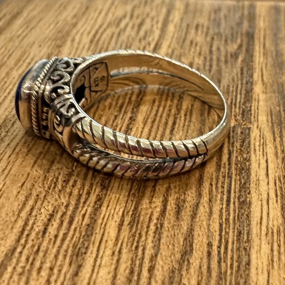 Blue Lapis Sterling Silver Ring, Size 8.75 - Picture 8 of 11
